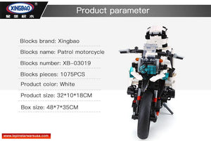 Building Blocks  - Patrol Motorcycle (Lego Compatible)