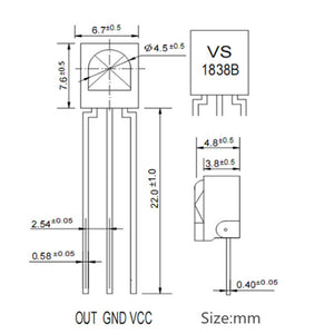 VS1838B IR receiver
