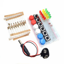 Load image into Gallery viewer, Buttons, LED&#39;s, Resistors and breadboard kit
