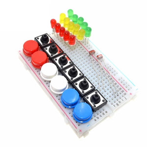 Buttons, LED's, Resistors and breadboard kit