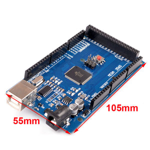 Arduino Mega 2560 + USB Cable Dimensions