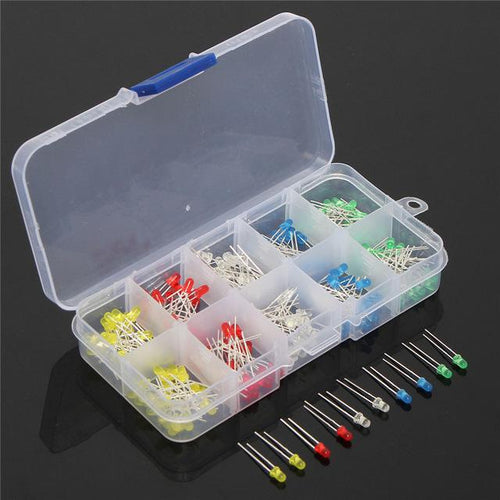 3mm LED kit in a neat container 200 LED's 5 colours