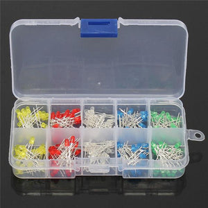 3mm LED kit in a neat container 200 LED's 5 colours