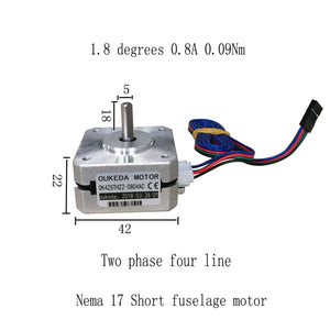 Short Fuselage Nema 17 stepper motor